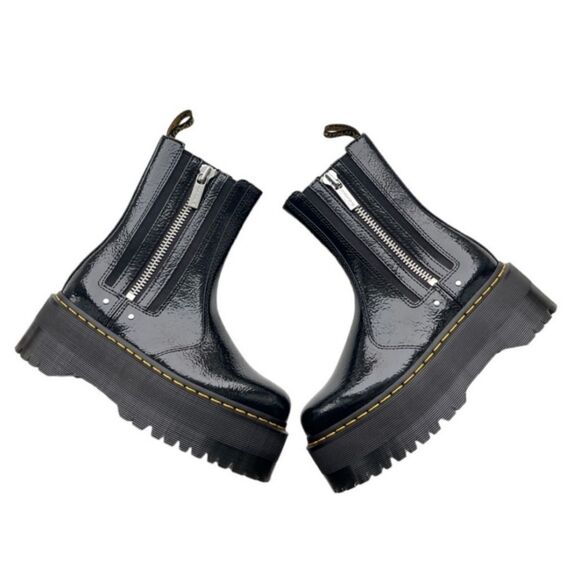 Dr Martens Max Distressed Patent Chelsea Platform Boots Size 9 Size 11 NEW - Picture 7 of 9